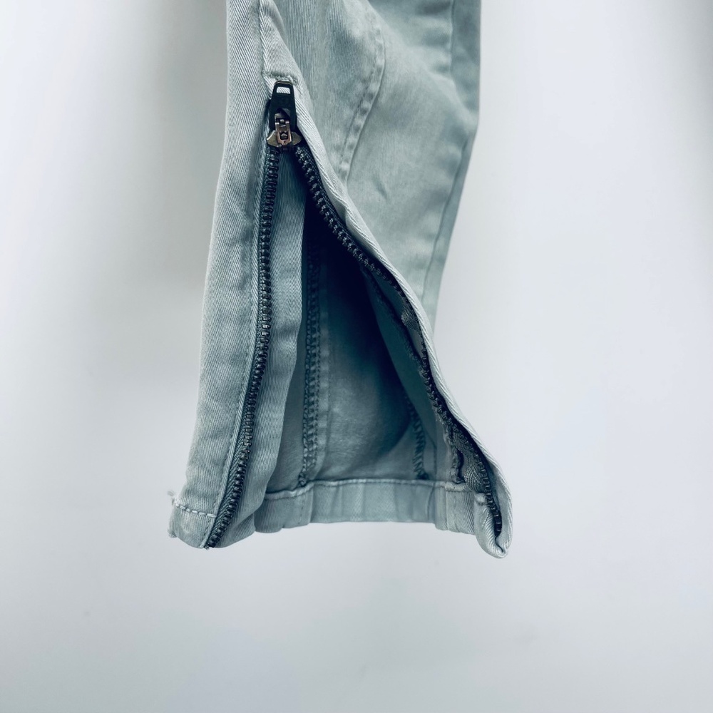 Anthropologie Pants Sz 27 Women’s Moto Utility Trouser Skinny Sage Green - Picture 3 of 13